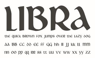 The Libra font and its letter set