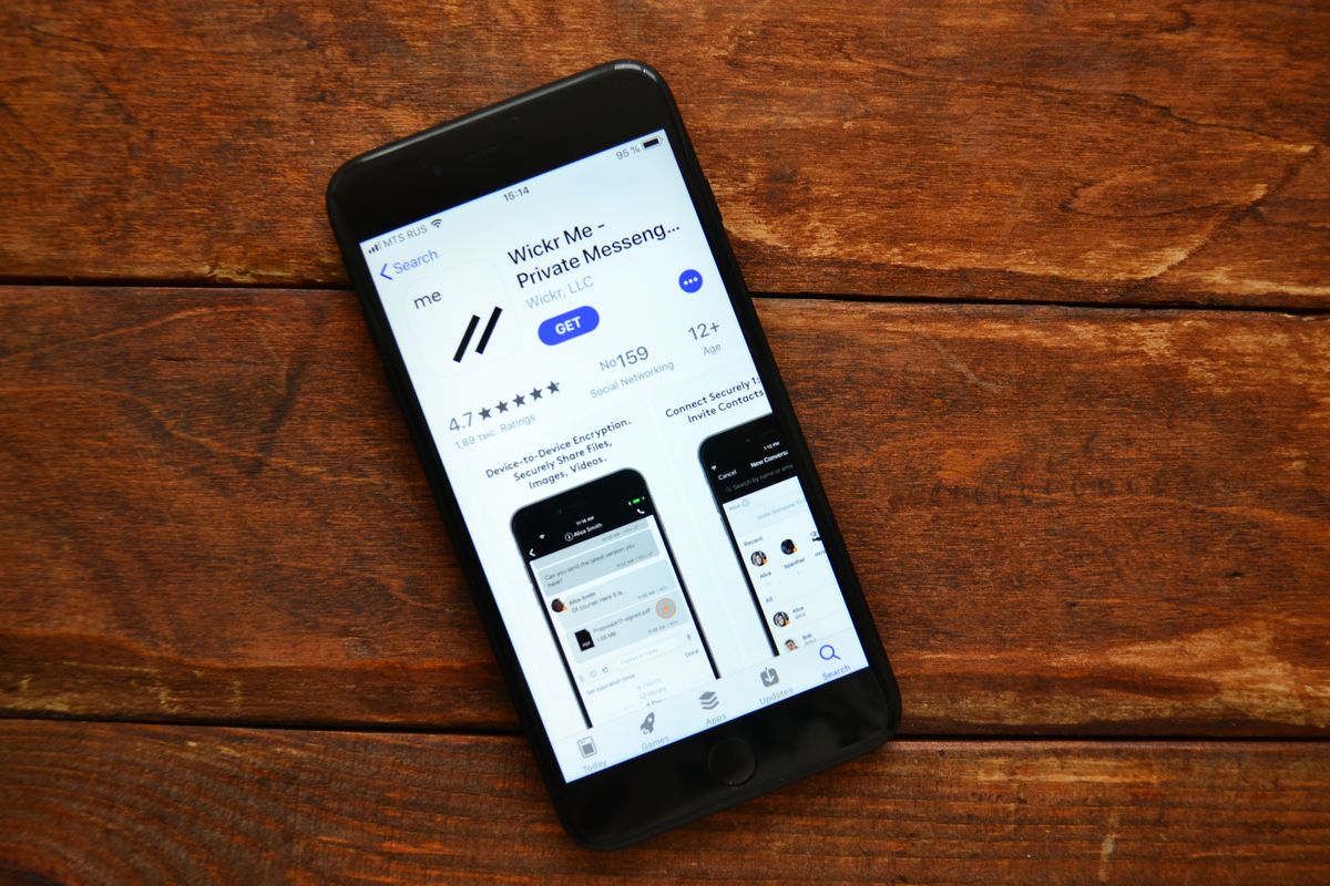 Wickr on a smartphone app store