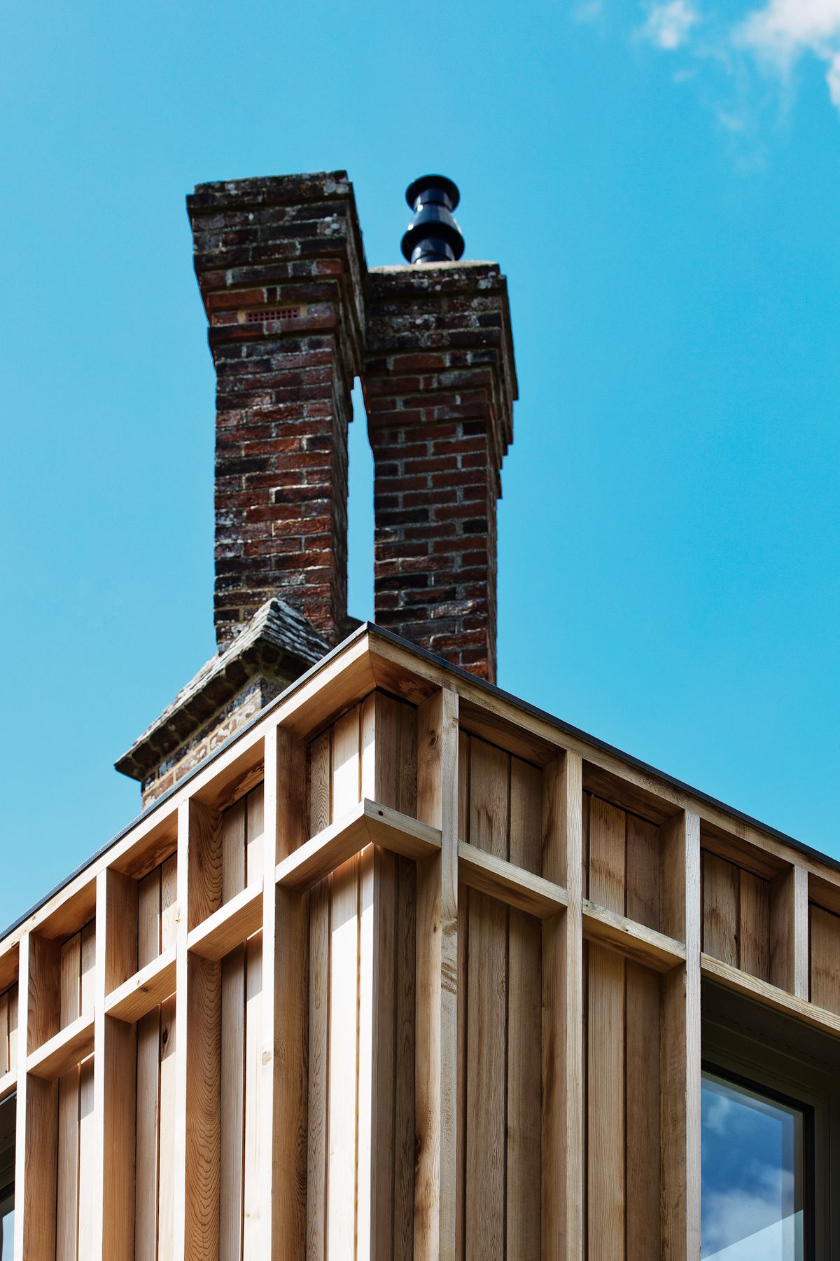 copper effect cladding on chimney