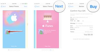 Swipe to choose a theme, tap Next, tap Buy