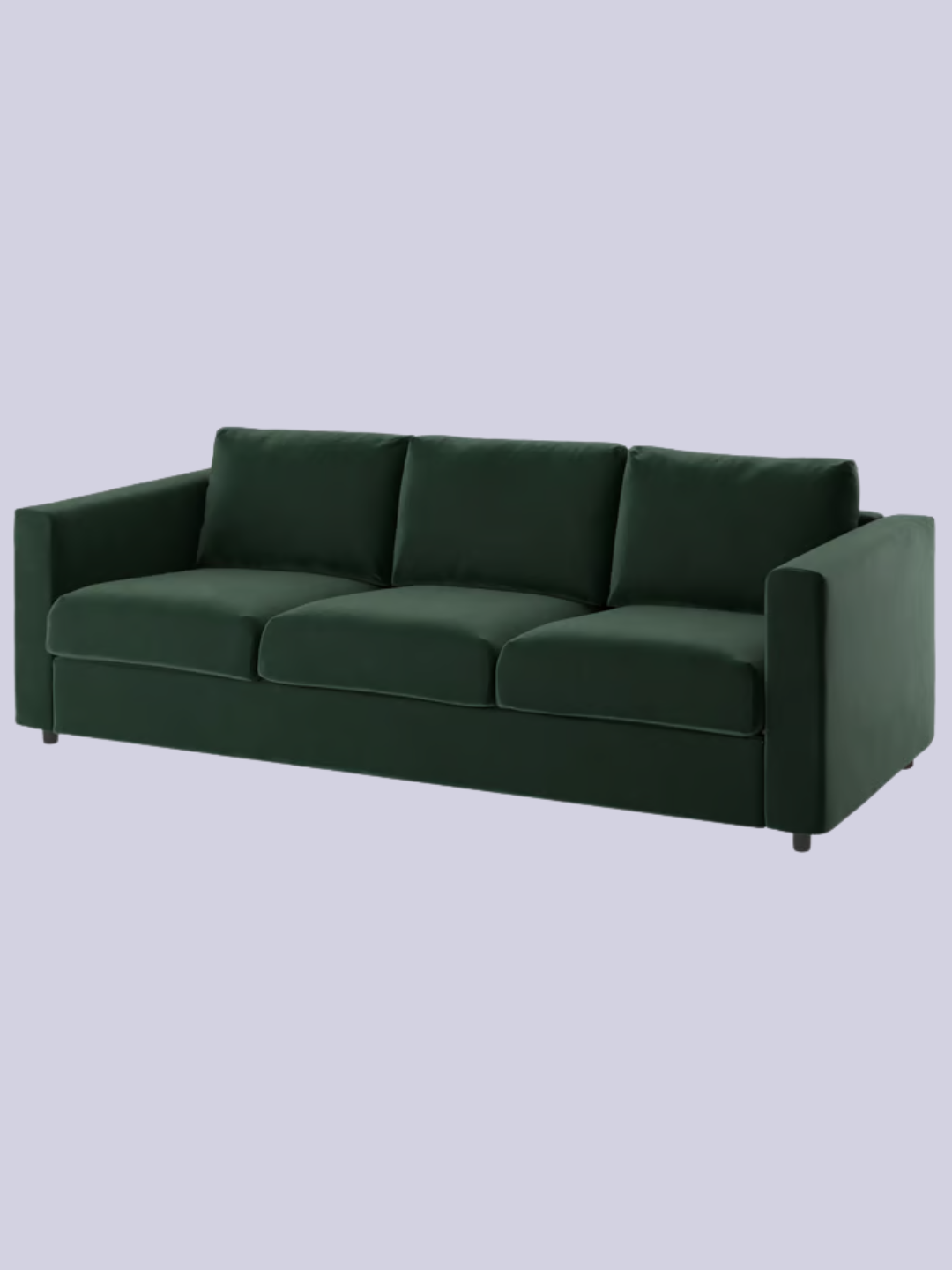 A green three-seater sofa bed from IKEA