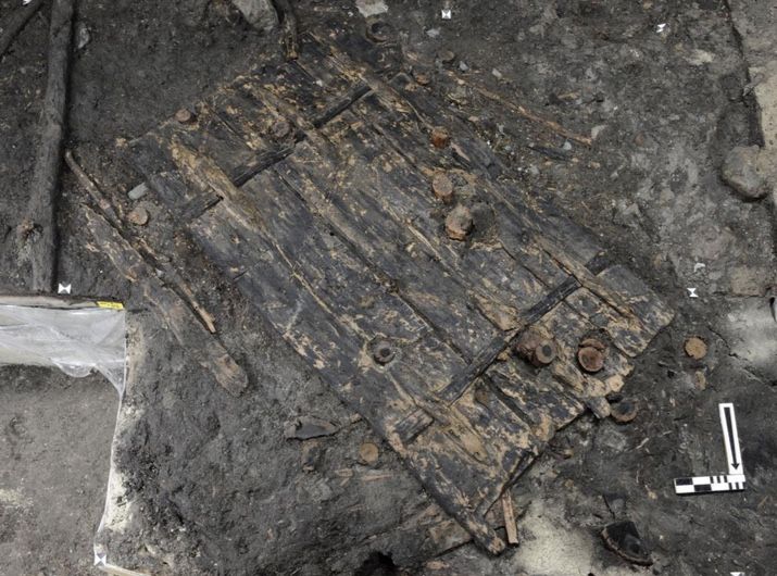 This 5,000-year-old wooden door was found in a village buried on the shores of Lake Zurich in Switzerland.