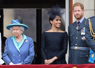 Meghan Markle and the Queen and Harry