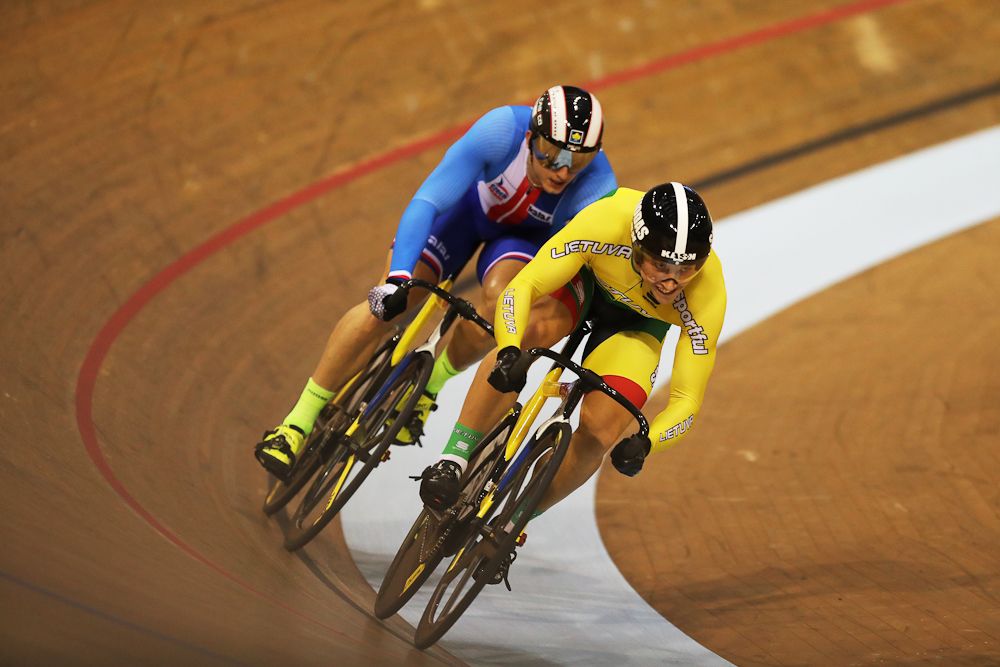 Svajunas Jonauskas of Lithuania competes in the first round of the Men's Sprint