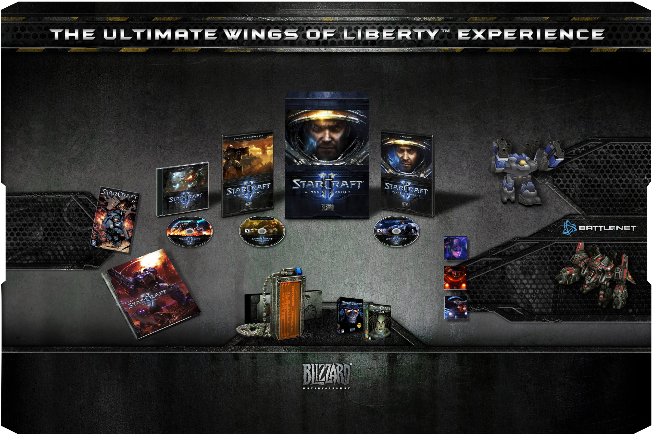 layout shot of Starcraft 2's collector's edition