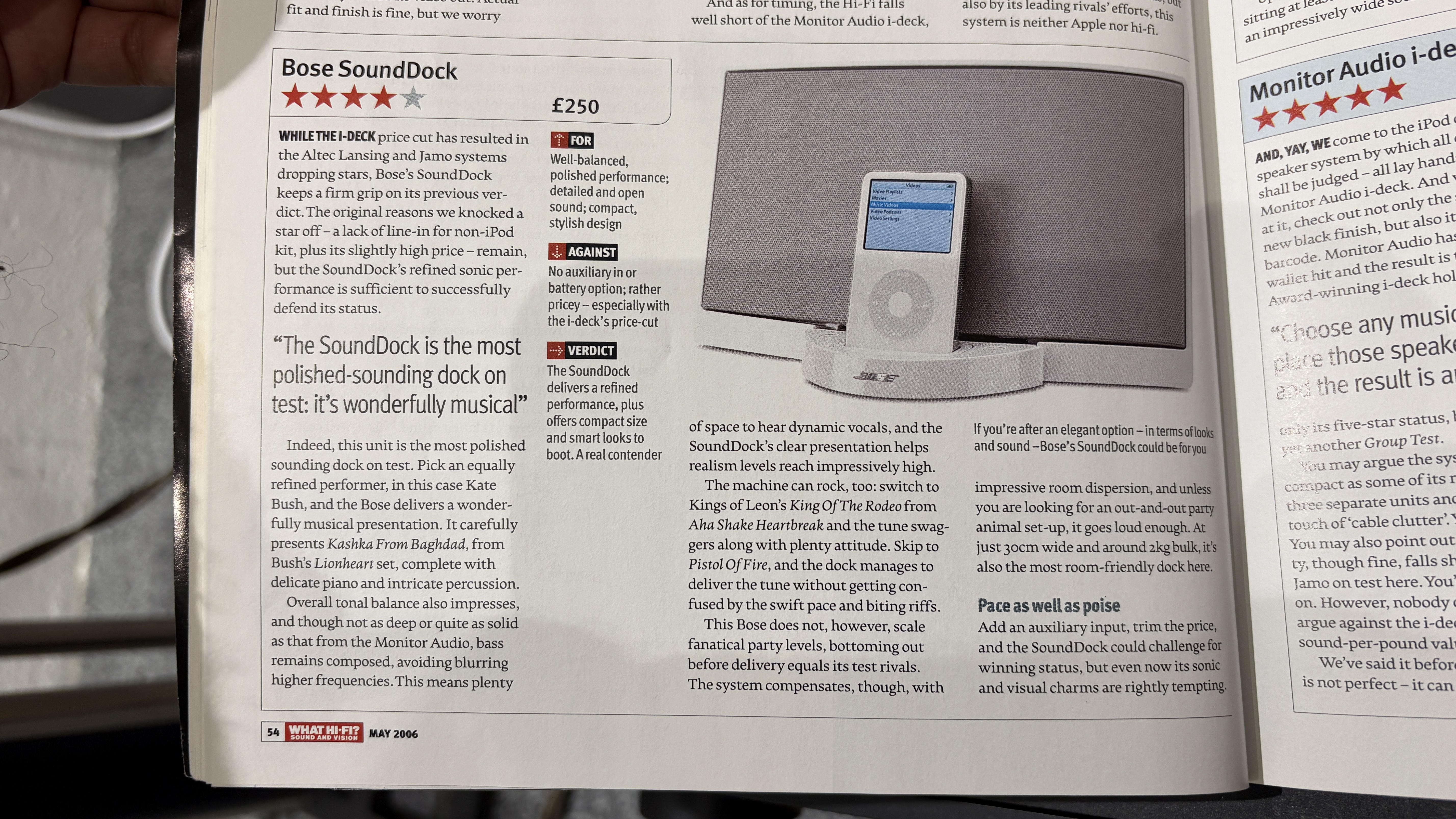 Bose SoundDock review in What Hi-Fi? magazine