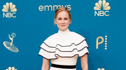  Laura Linney attends the 74th Primetime Emmys at Microsoft Theater on September 12, 2022 in Los Angeles, California. 