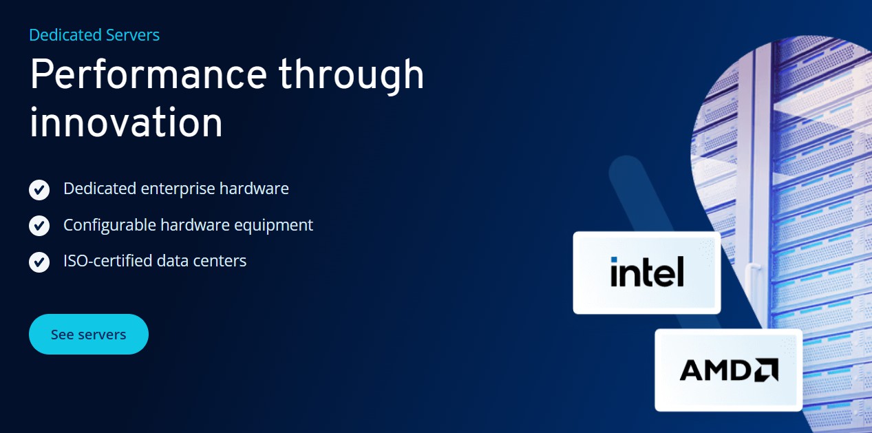 screenshot of IONOS dedicated hosting plan hero image