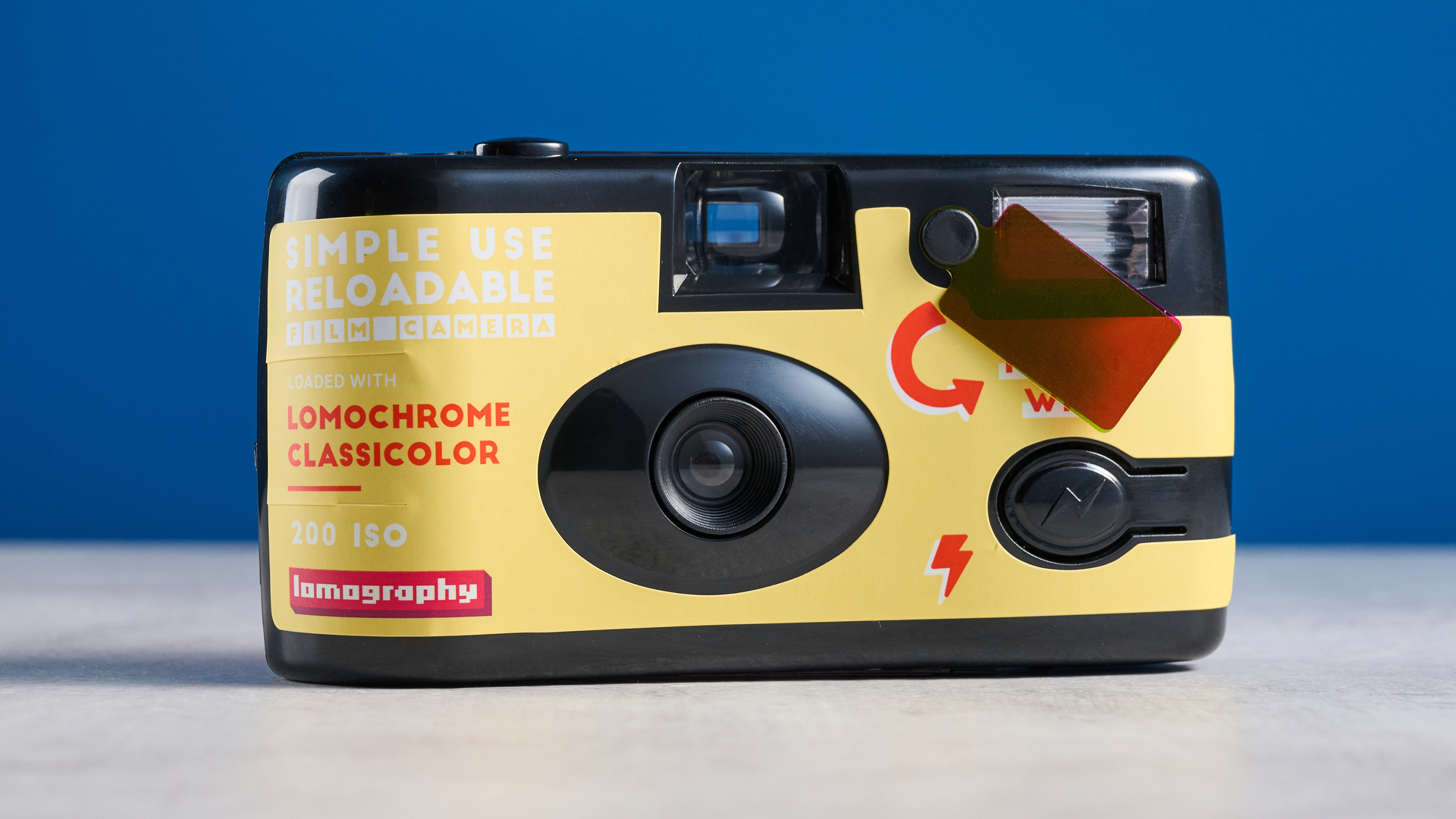 A yellow Lomography Simple Use Reloadable Film Camera Classicolor film camera
