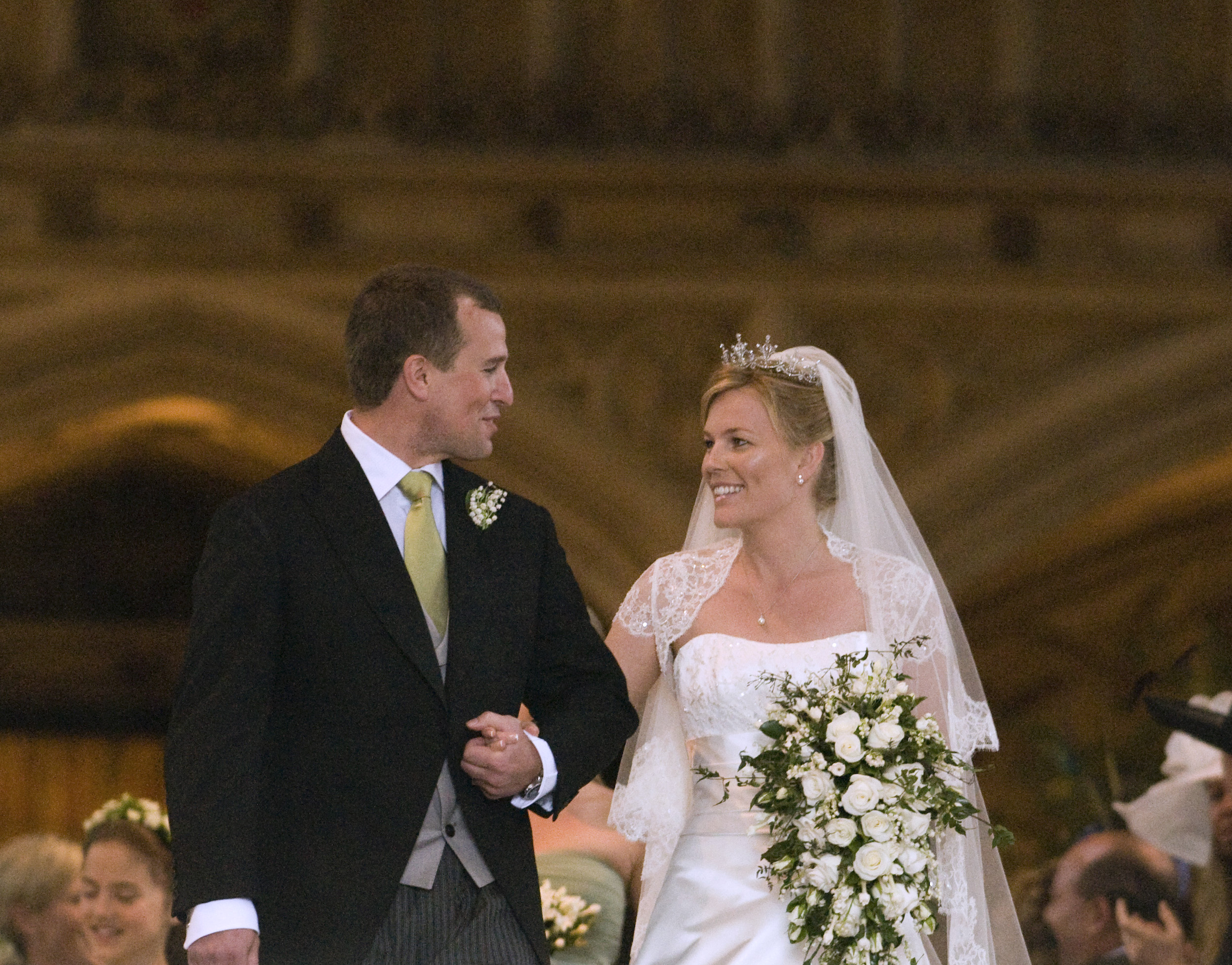 Peter Phillips and Autumn Kelly on their wedding day