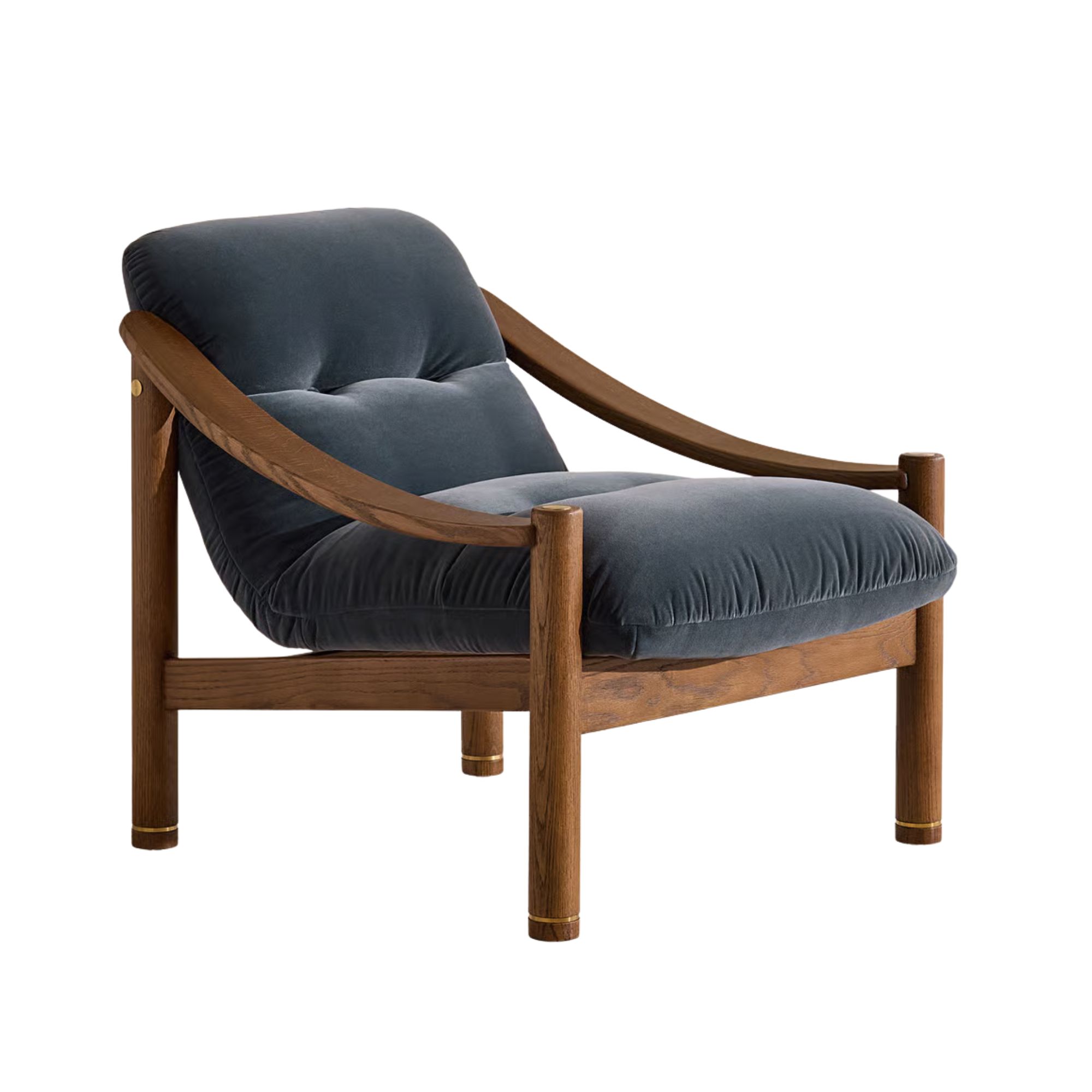 Soho Home, Karine Armchair in Gray Blue Velvet