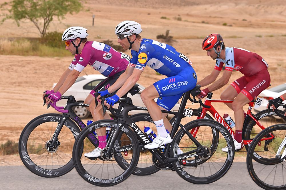 Quick-Step Floors and Elia Viviani (points leader) during stage 3 at the Giro d'Italia