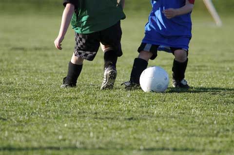 Kids playing soccer