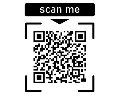 Illustration of a scan-me icon with a QR code on a white background.