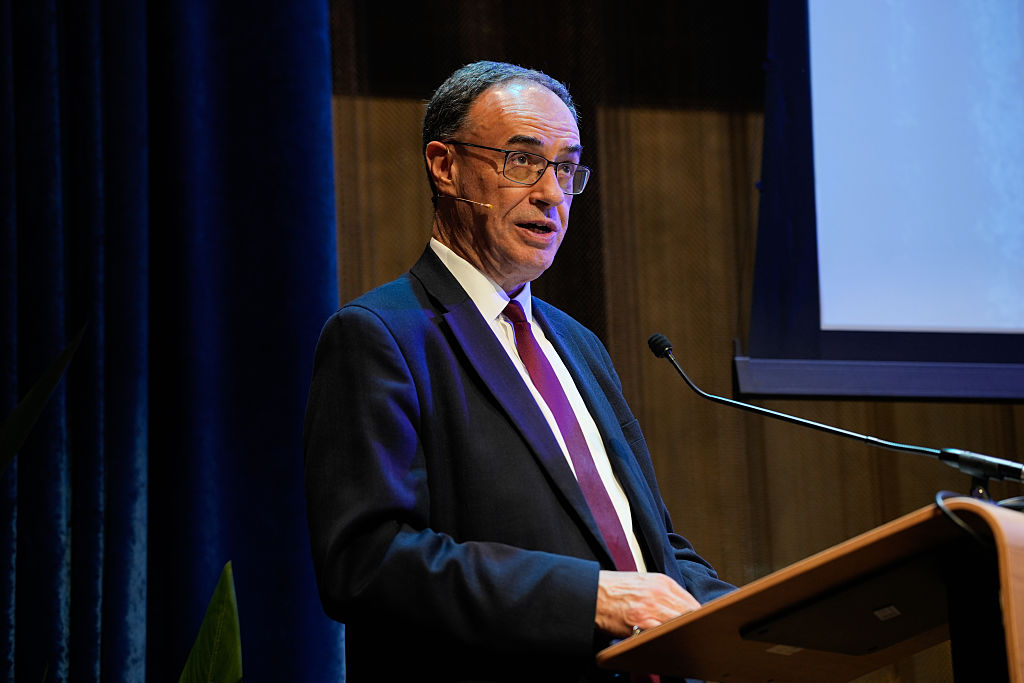 Andrew Bailey, governor of the Bank of England (BOE), during a farewell symposium for former De Nederlandsche Bank NV President Klaas Knot at the central bank headquarters in Amsterdam, Netherlands