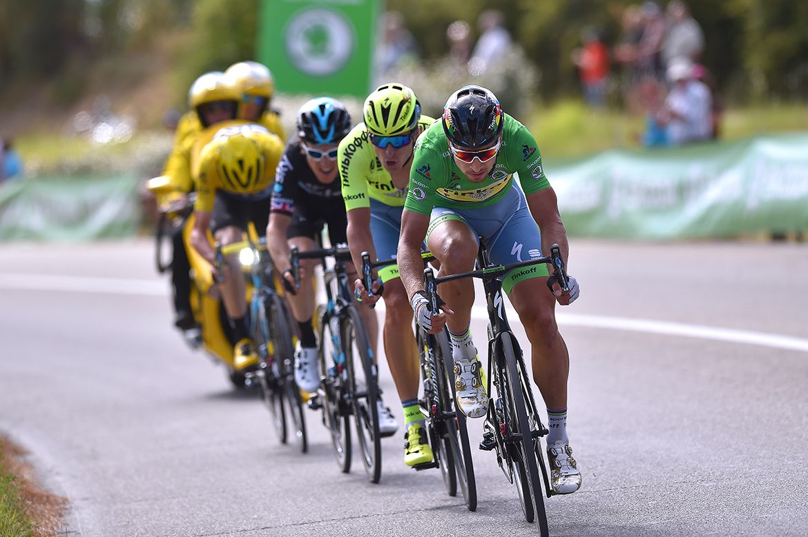 Peter Sagan (Tinkoff) drive the breakaway on stage 11