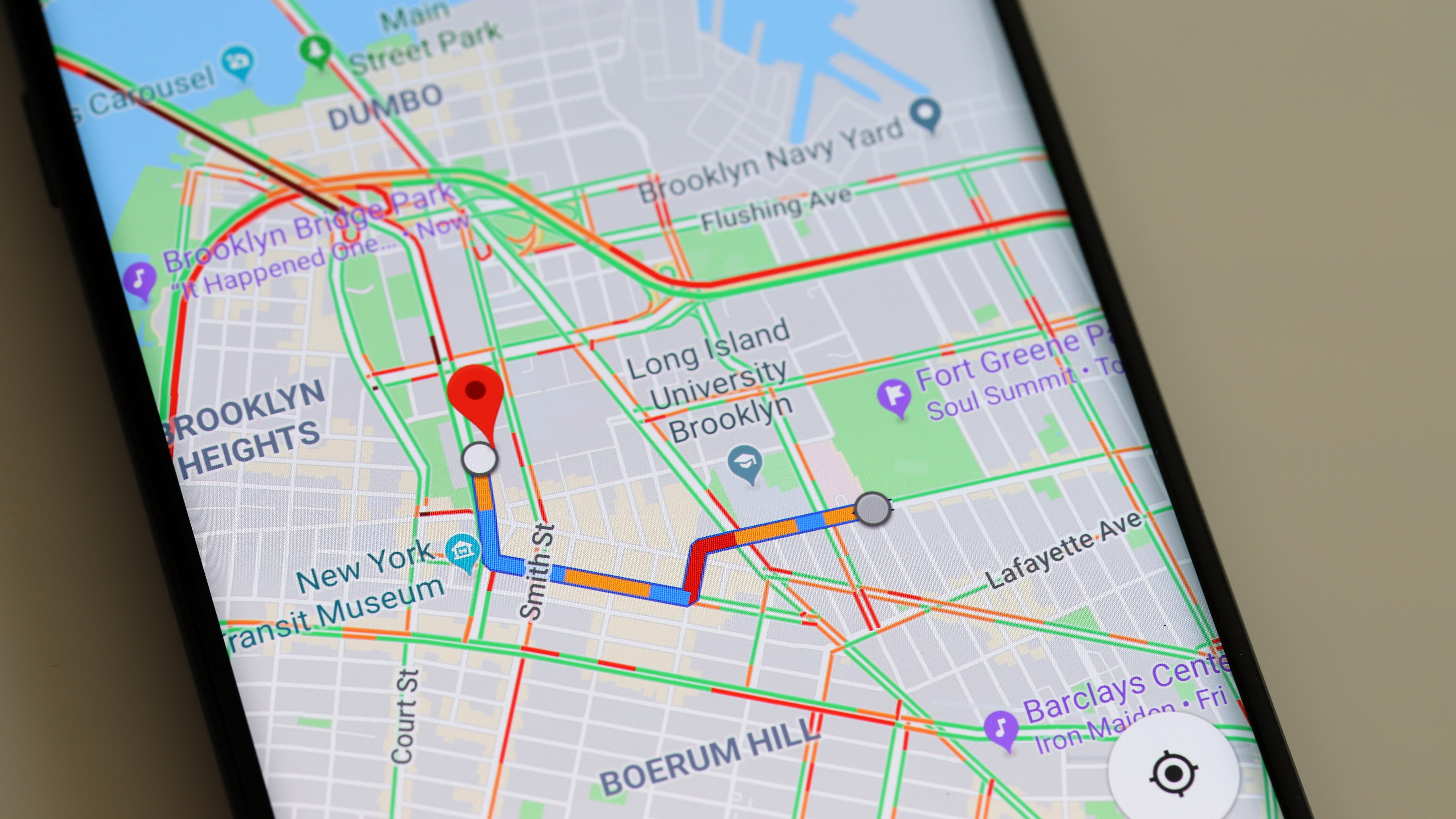 Google Maps being used to travel across New York