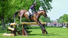 Pictured Sarah Bullimore and Corimiro during the 2026 Badminton Horse Trials cross-country.