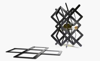 Limited edition wine rack inspired by the steel sculpture