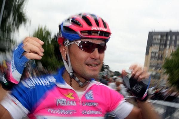 Bruseghin was in good spirits despite not getting to the front of the time trial this time.