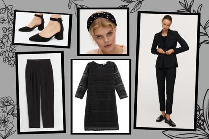 a collage showing what to wear to a funeral