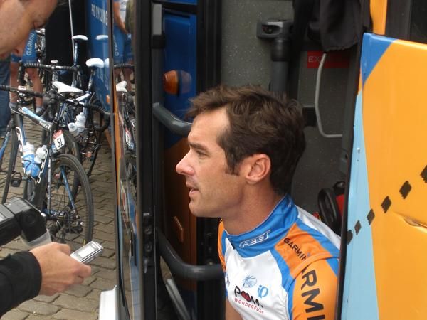 Meeting over and David Millar meets the press
