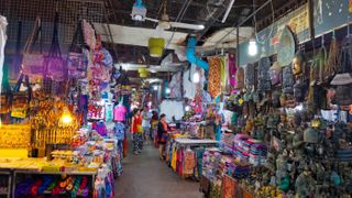 Souvenir and handicraft stalls at the Old Market in Siem Reap