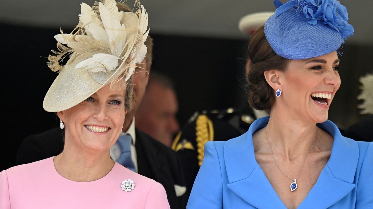 Kate Middleton and Duchess Sophie attend the Order of the Garter Service at St George&#039;s Chapel on June 13, 2022 in Windsor, England.