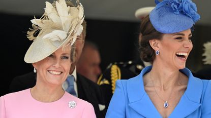 Kate Middleton and Duchess Sophie attend the Order of the Garter Service at St George's Chapel on June 13, 2022 in Windsor, England.