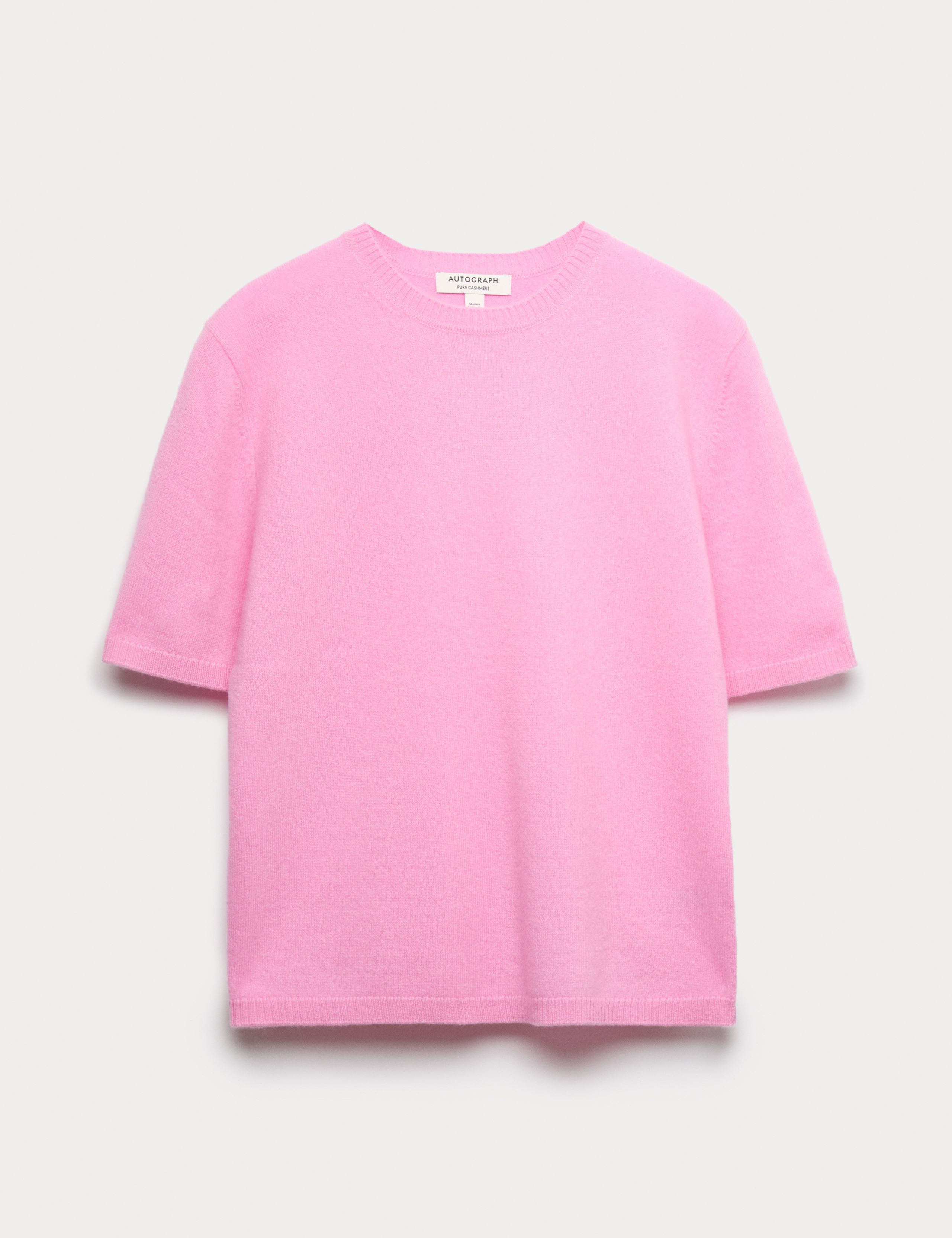 M&amp;amp;S Pure Cashmere Textured Crew Neck Knitted Top