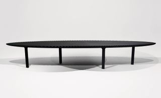 Black coffee table with jagged edge