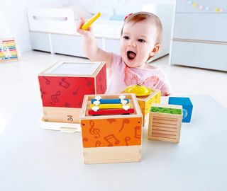 HAPE MULTI MUSICAL BLOCK SET WITH FIVE MUSICAL INSTRUMENTS