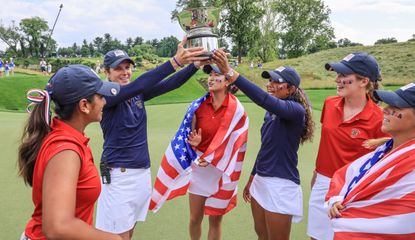 Team USA celebrate with the Curtis Cup