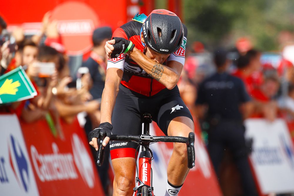 Alessandro De Marchi (BMC Racing) crosses theline to win stage 11 at the Vuelta