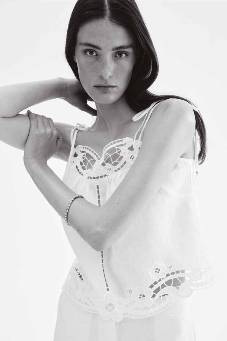 Linen Tie-Strap Top