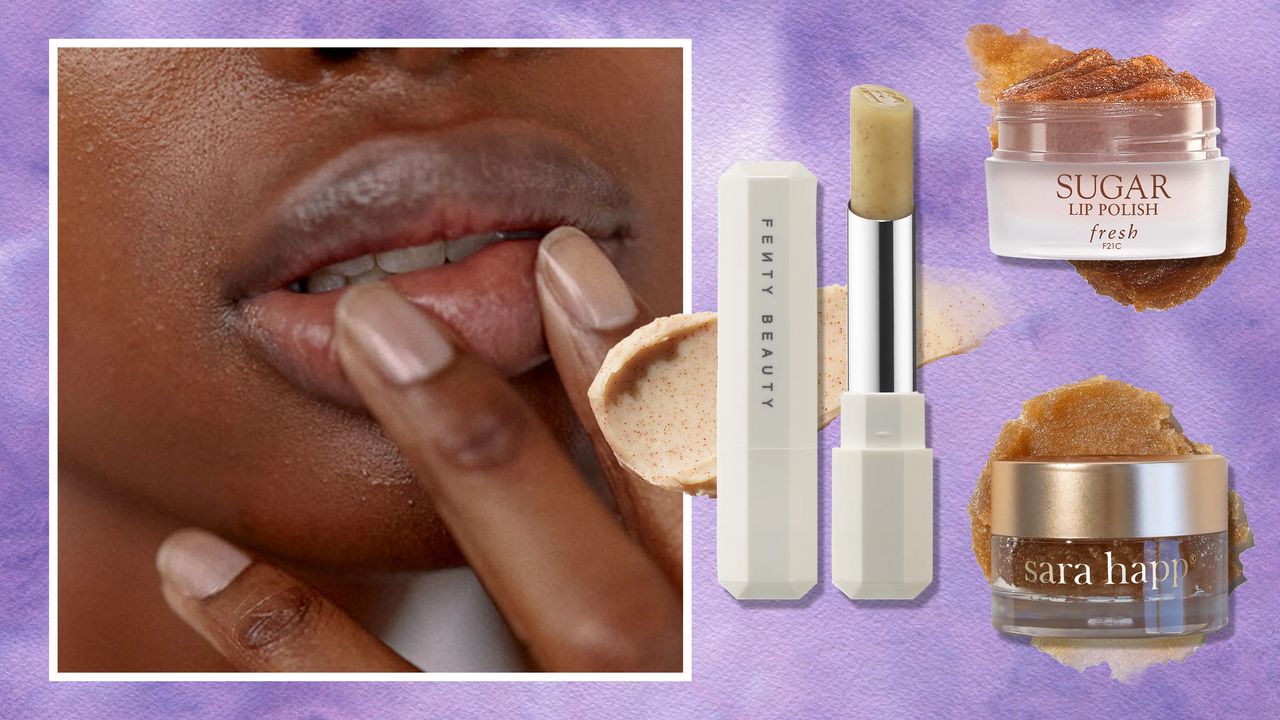 best lip scrubs on a purple background