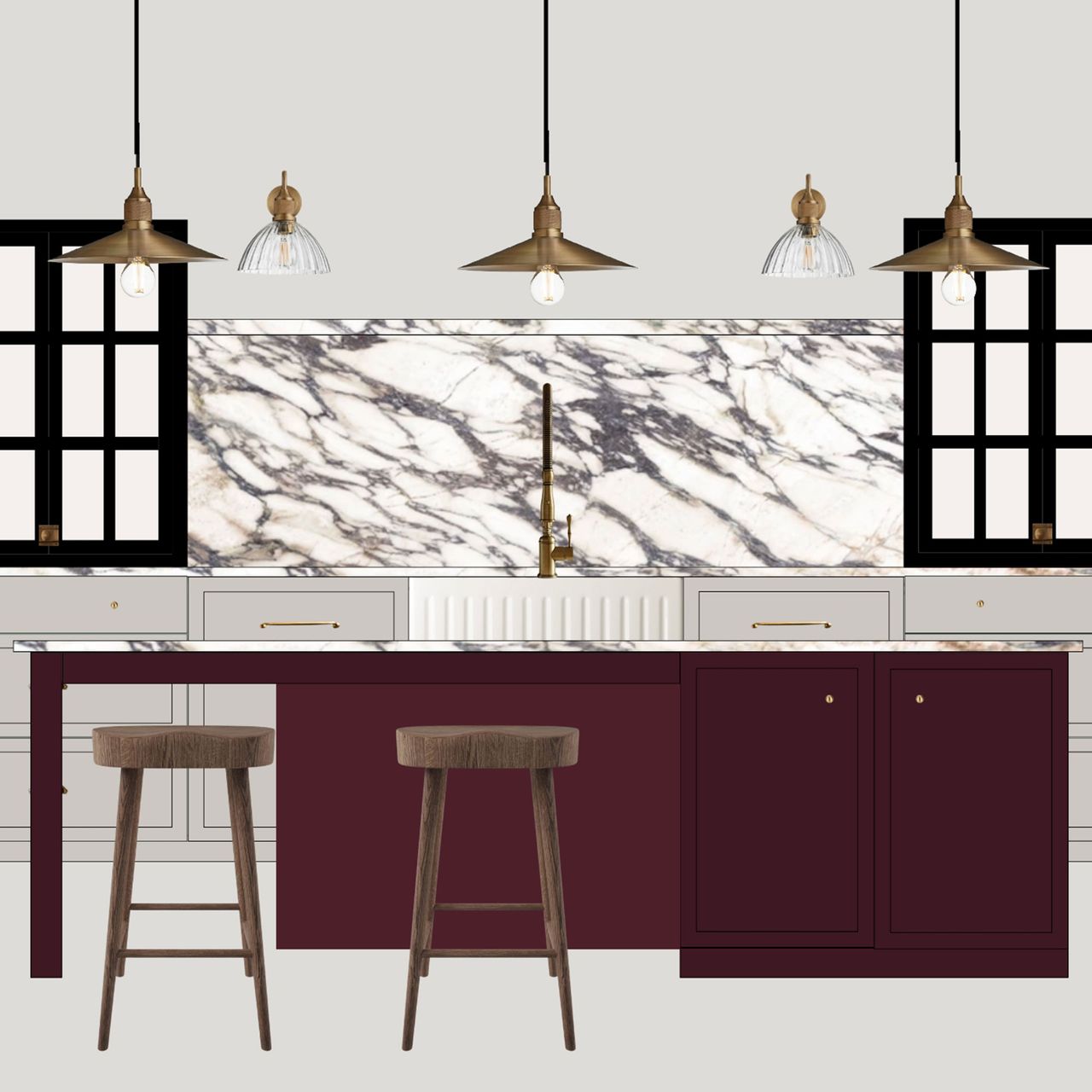 CGI rendering of kitchen