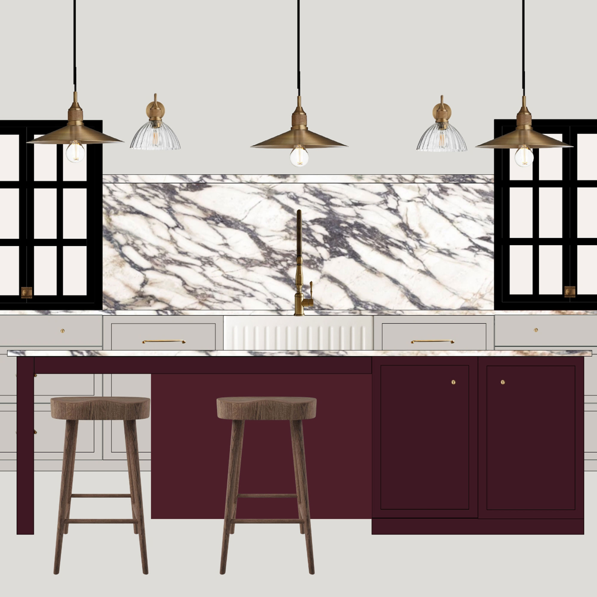 CGI rendering of kitchen