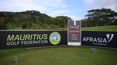 The first tee at the AfrAsia Bank Mauritius Open