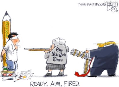 Political Cartoon U.S. Trump NYT Cartoon Ban Censorship