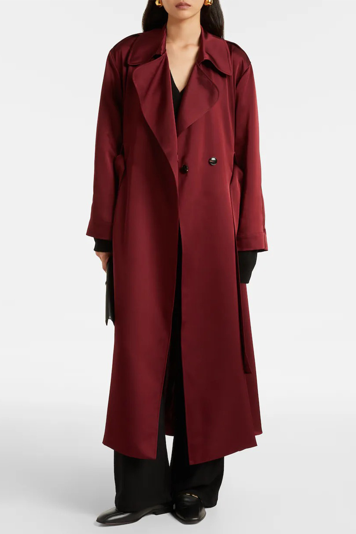 Barb Satin Wrap Coat 