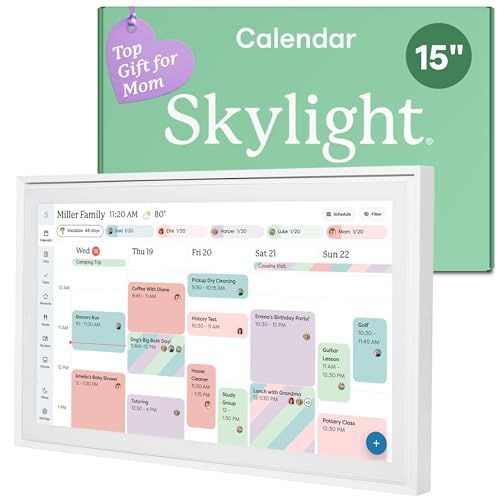 Skylight 15-Inch Wall Planner Digital Calendar & Chore Chart