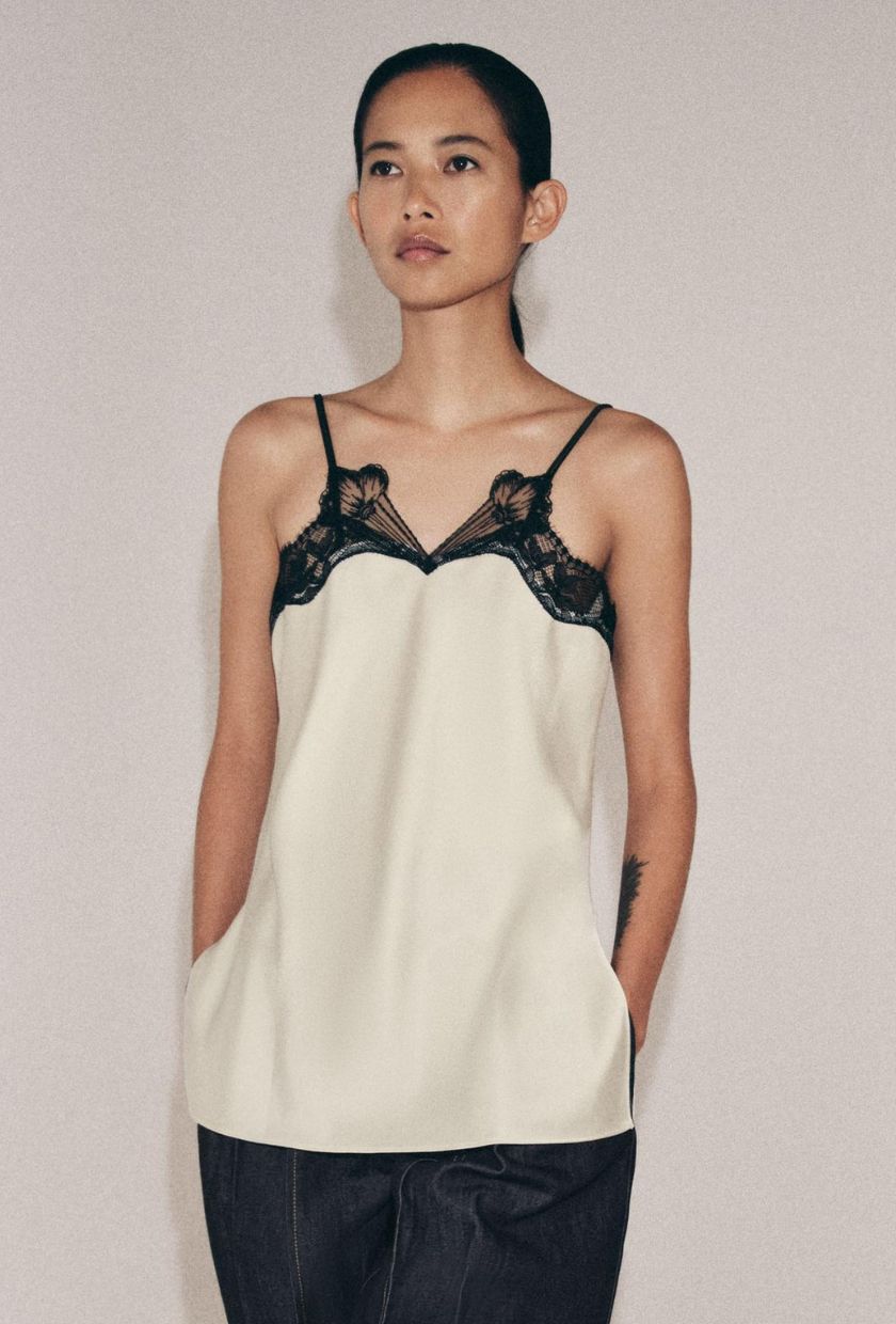 ZARA, Contrast Lace Top