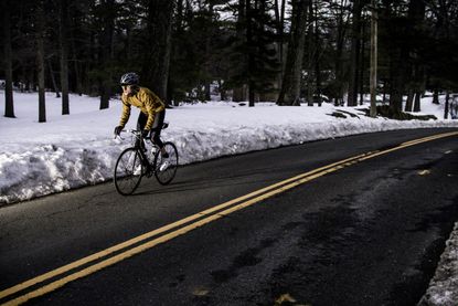 Cycling in the snow