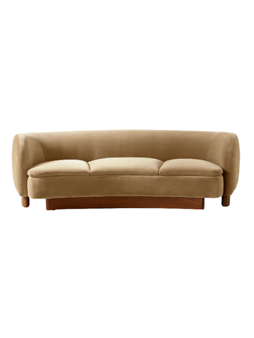 Muir Camel Velvet Curved Sofa