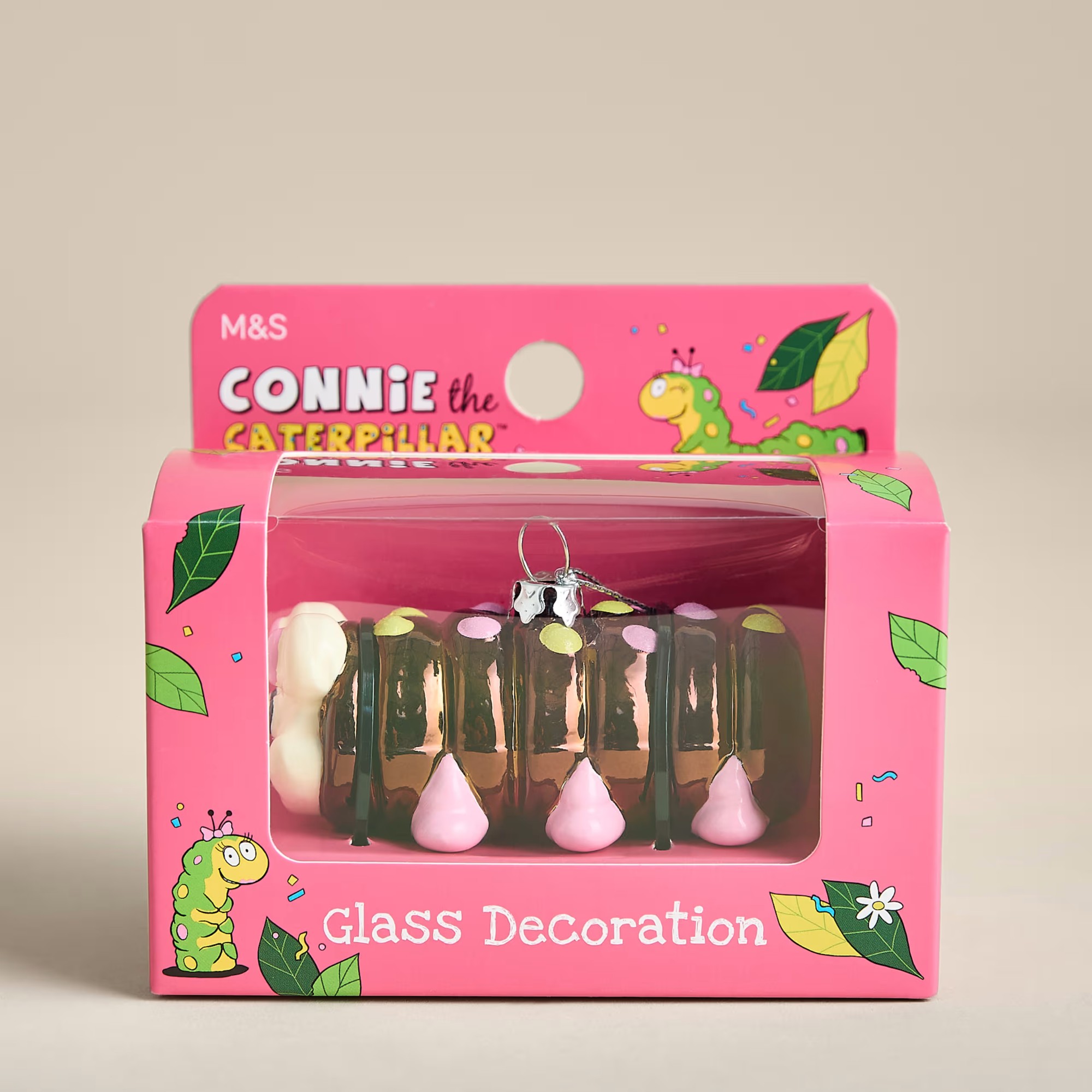 M&amp;amp;S Glass Connie the Caterpillar Tree Decoration in a box