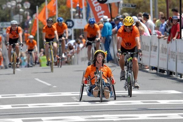 Powering to the finish line.