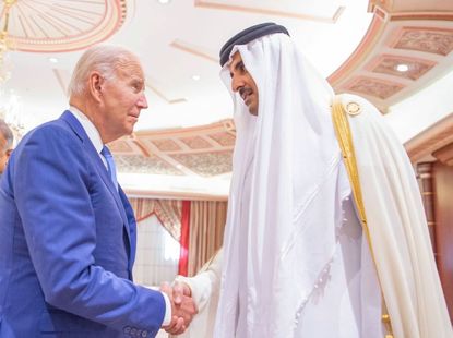 Joe Biden and Emir of Qatar Sheikh Tamim bin Hamad Al Thani