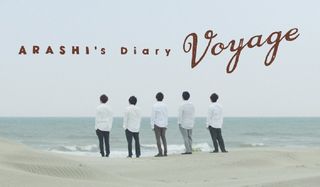 Arashi's Diary Voyage the group standing on the beach