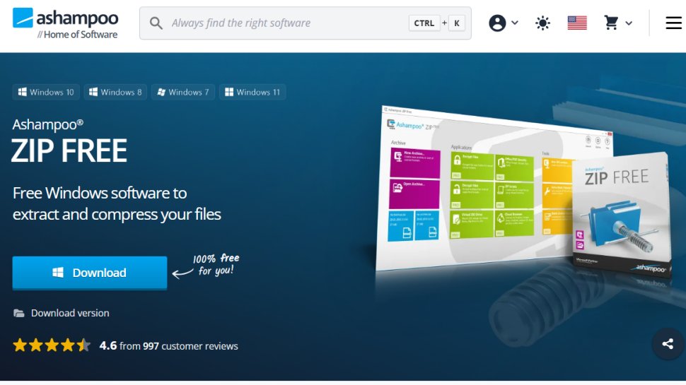Website screenshot of Zip Free (November, 2025)